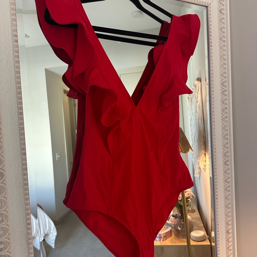 NWT Ulla Johnson Evelina One Piece Swimsuit Red